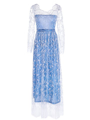 Plus Size Lace Elegant Woman Backless Evening Dress