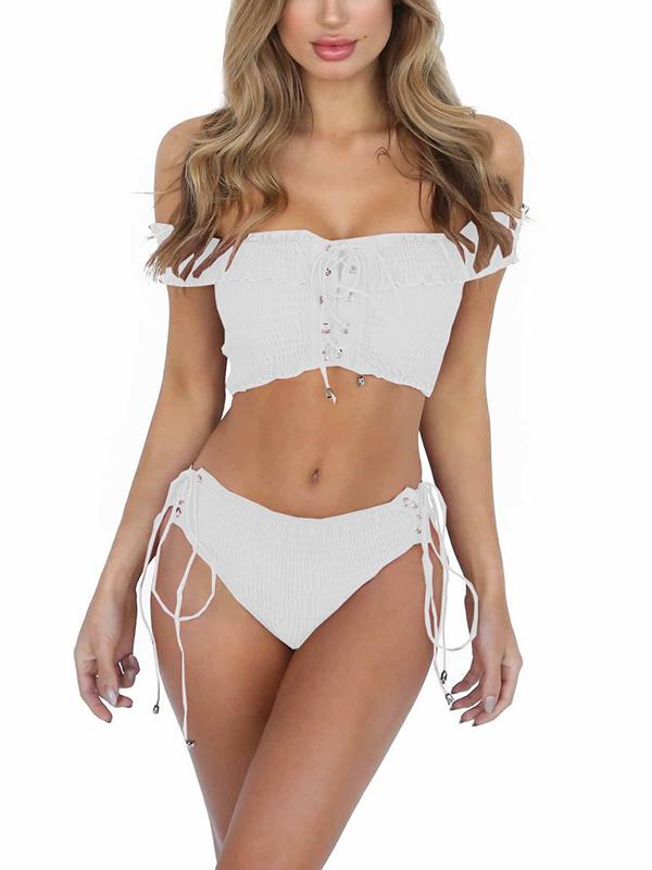 Sexy Cross Strap Two-piece Bikini Suit Swimwear