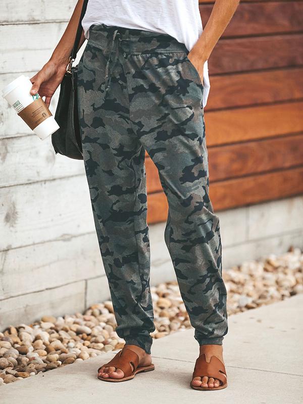Loose Meisai Woman Daily Camouflage Long Pants