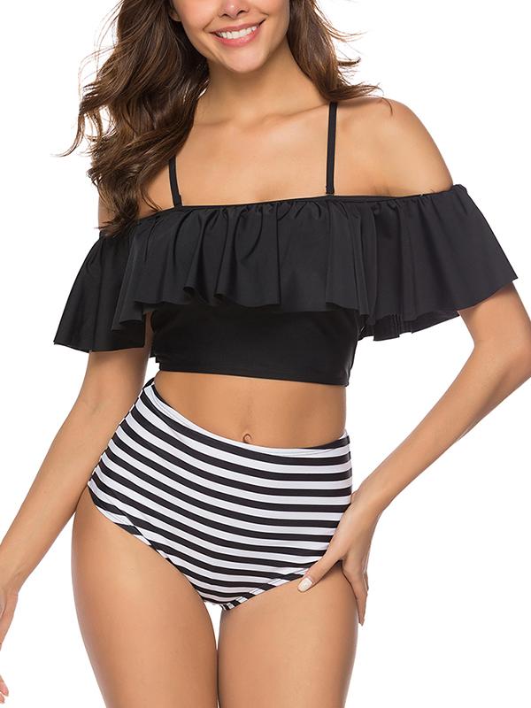Printed bikini with high-waist Swimwear