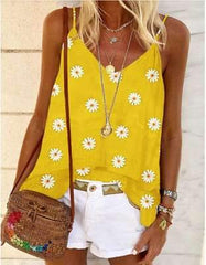 Fashion Print V neck Vests