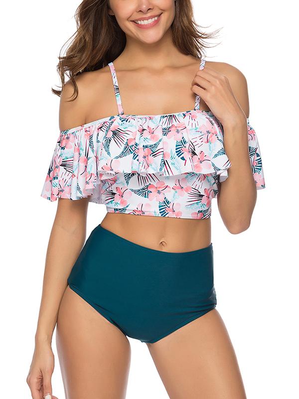 Printed bikini with high-waist Swimwear
