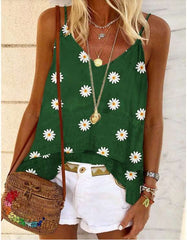 Fashion Print V neck Vests