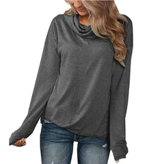 Casual Pure Heap collar Long sleeve T-Shirts