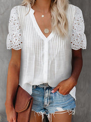 Chic women v neck fashion blouses