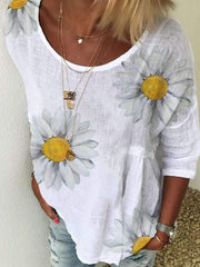 Casual Print Round neck Short sleeve T-Shirts