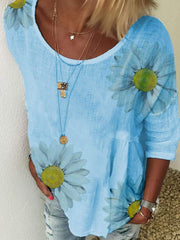Casual Print Round neck Short sleeve T-Shirts