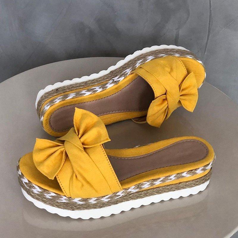 Women Casual Daily Comfy Bowknot Slip On Sandals