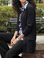 Daily plain button v neck sweaters women cardignas with pockets