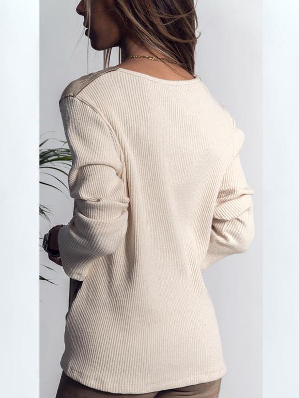 V Neck Special Color Matching Comfort Sweater