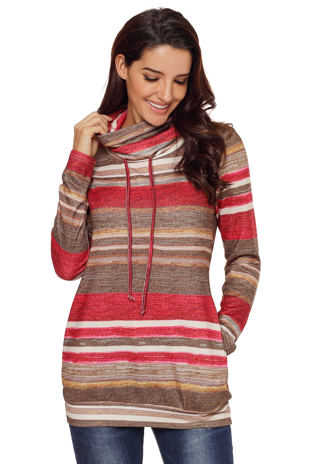 New Women Multicolor stripes Hoodies