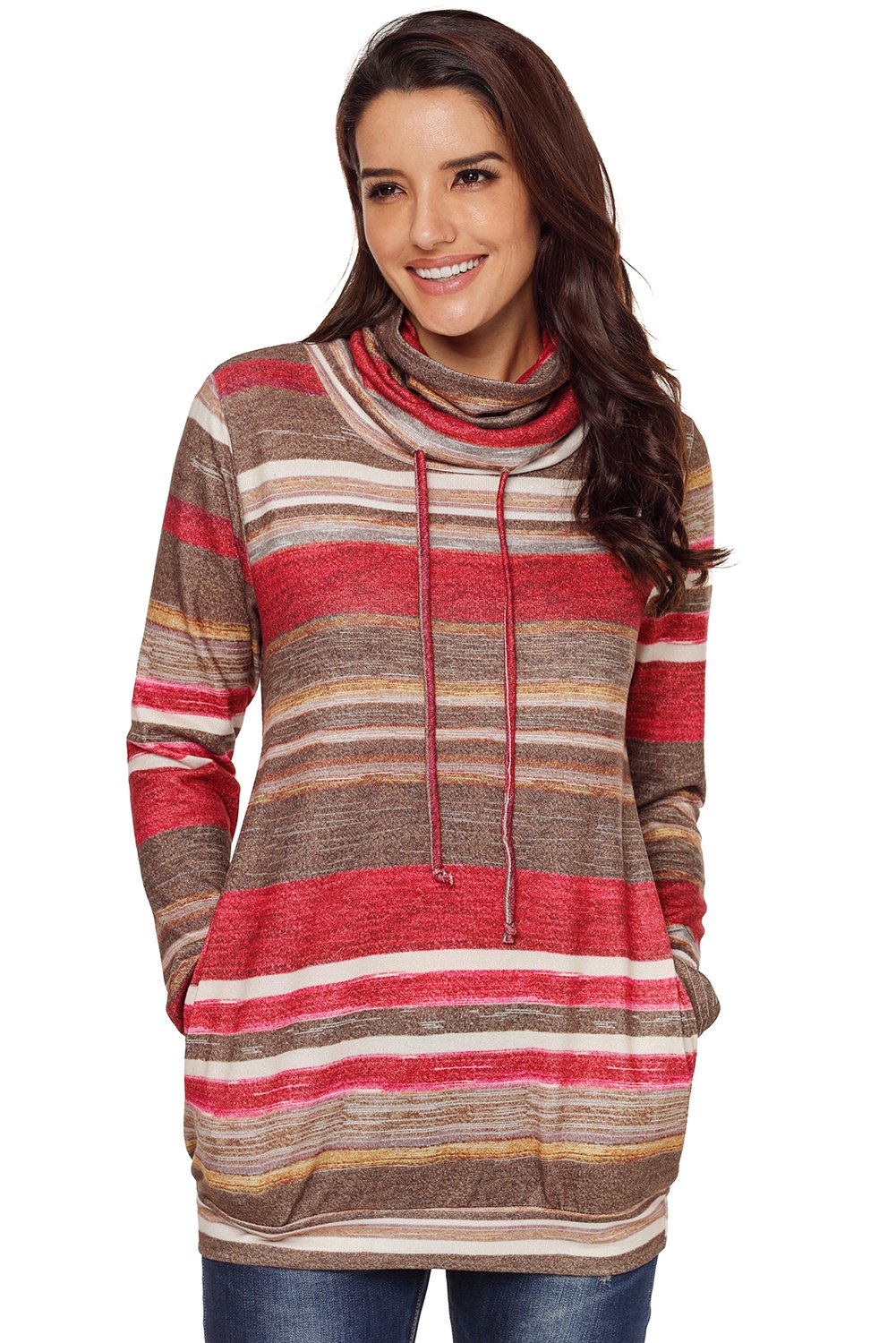 New Women Multicolor stripes Hoodies