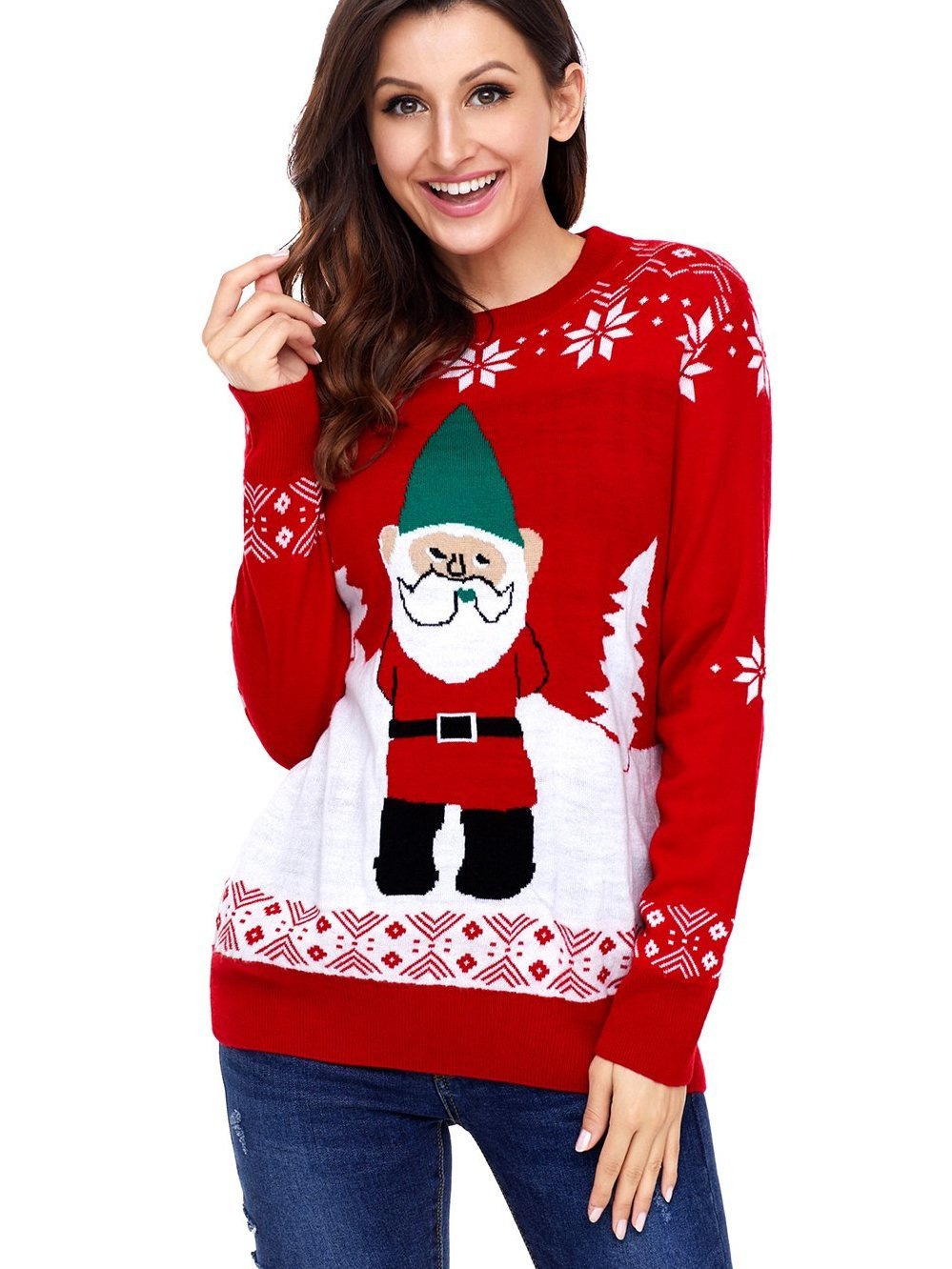 Christmas Knit Round neck Long sleeve Sweaters