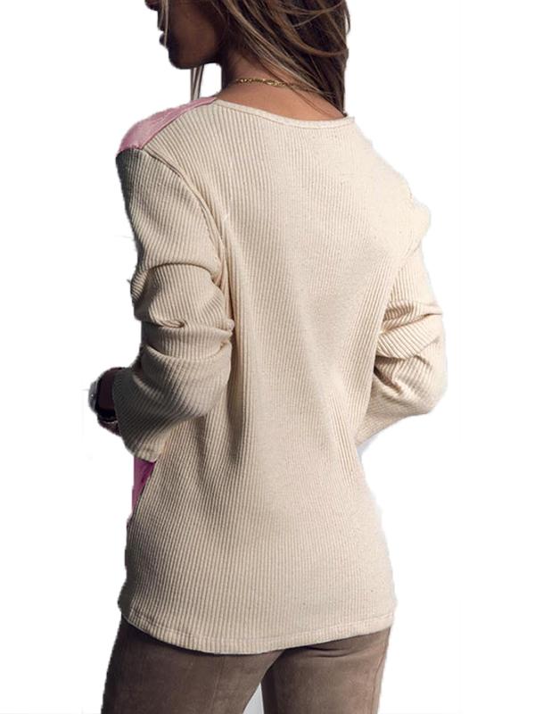 V Neck Special Color Matching Comfort Sweater