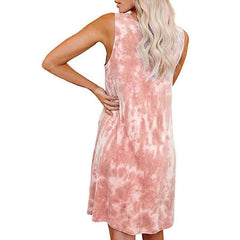 Casual Print Snarls Round neck Sleeveless Shift Dresses
