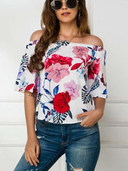 Fashion Print Onr shoulder Short sleve T-Shirts