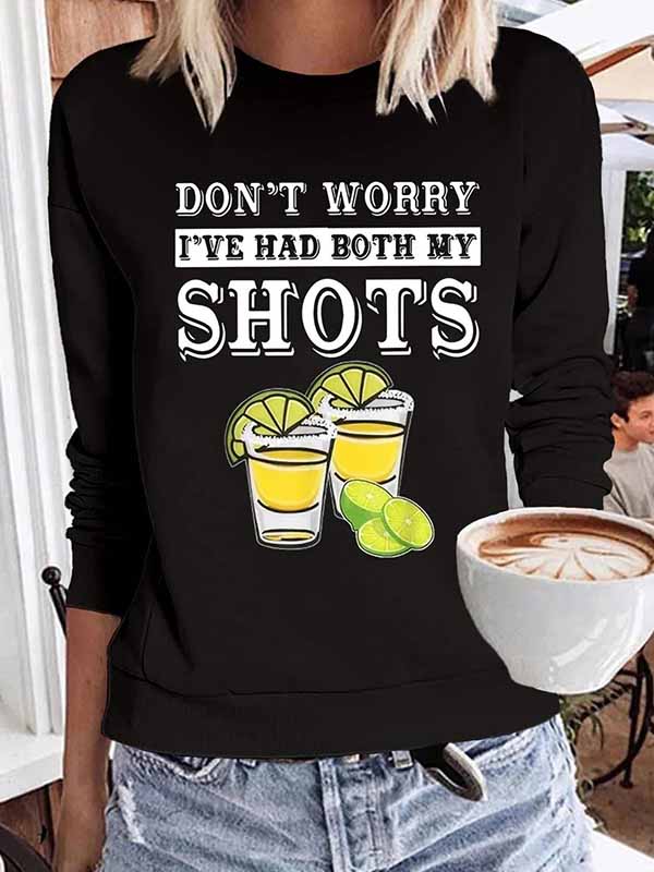 Round neck printed sports pullover women's sweatshirts tops