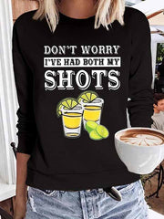 Round neck printed sports pullover women's sweatshirts tops