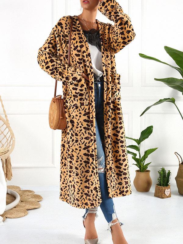 Chic printed women long cardigans coats