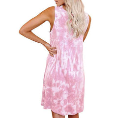 Casual Print Snarls Round neck Sleeveless Shift Dresses