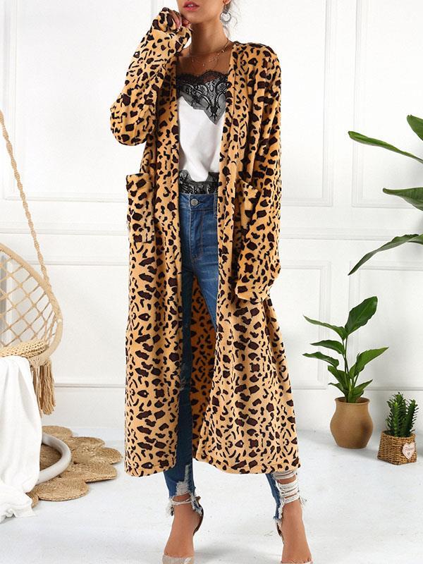 Chic printed women long cardigans coats