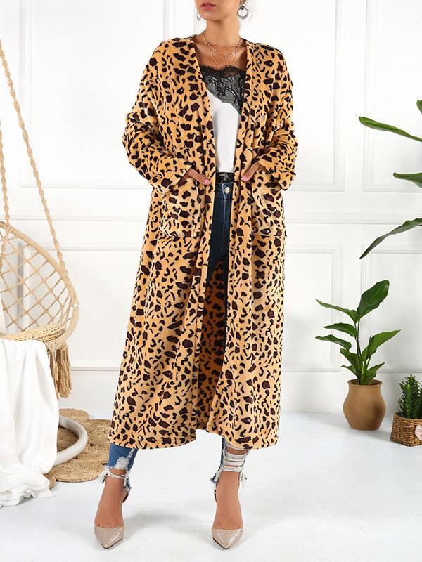 Chic printed women long cardigans coats