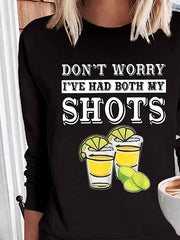 Round neck printed sports pullover women's sweatshirts tops
