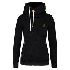 Zips Decorative Patch Plain Hoodie