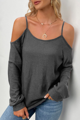 Casual Solid Hollowed Out Draw String O Neck Tops