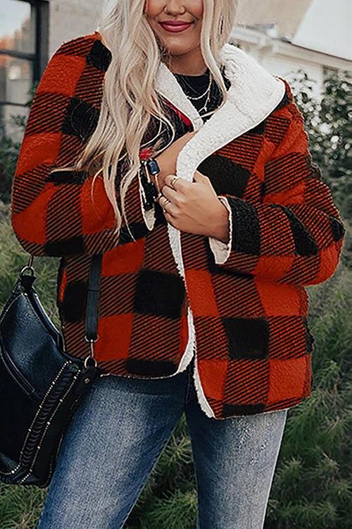 Buffalo Plaid Reversible Sherpa Jacke