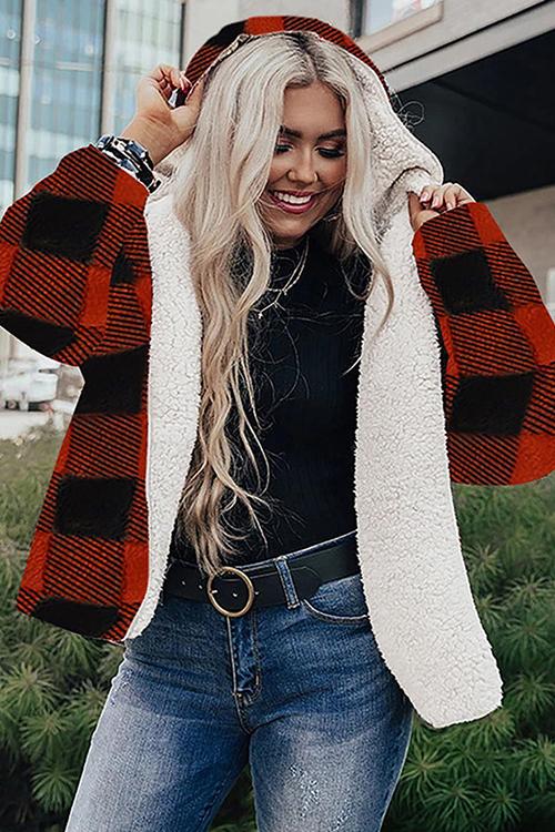 Buffalo Plaid Reversible Sherpa Jacke