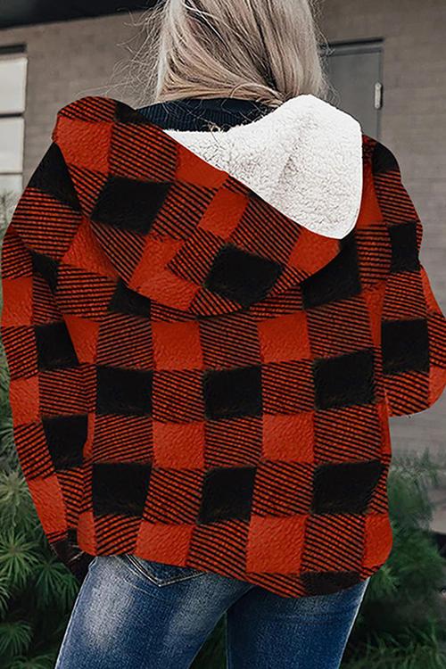 Buffalo Plaid Reversible Sherpa Jacke