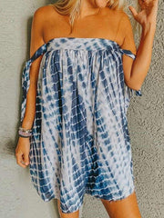 Casual One shoulder Plaid print Shift Dresses