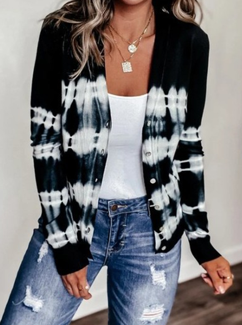 Casual Tie Dye Buckle Cardigans(6 Colors)