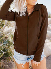 Zip Up Pocket Side Hooded Jacket
