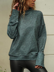 Casual high-necked zebra printed long-sleeved Sweatshirts