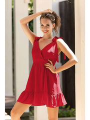 Fashion Pure V neck Vest Sleeveless Skater Dresses