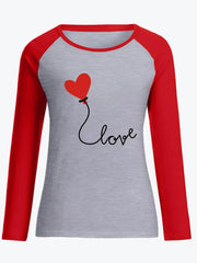 Color Block Heart Graphic T-shirt