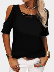 Solid Cold shoulder T-shirt