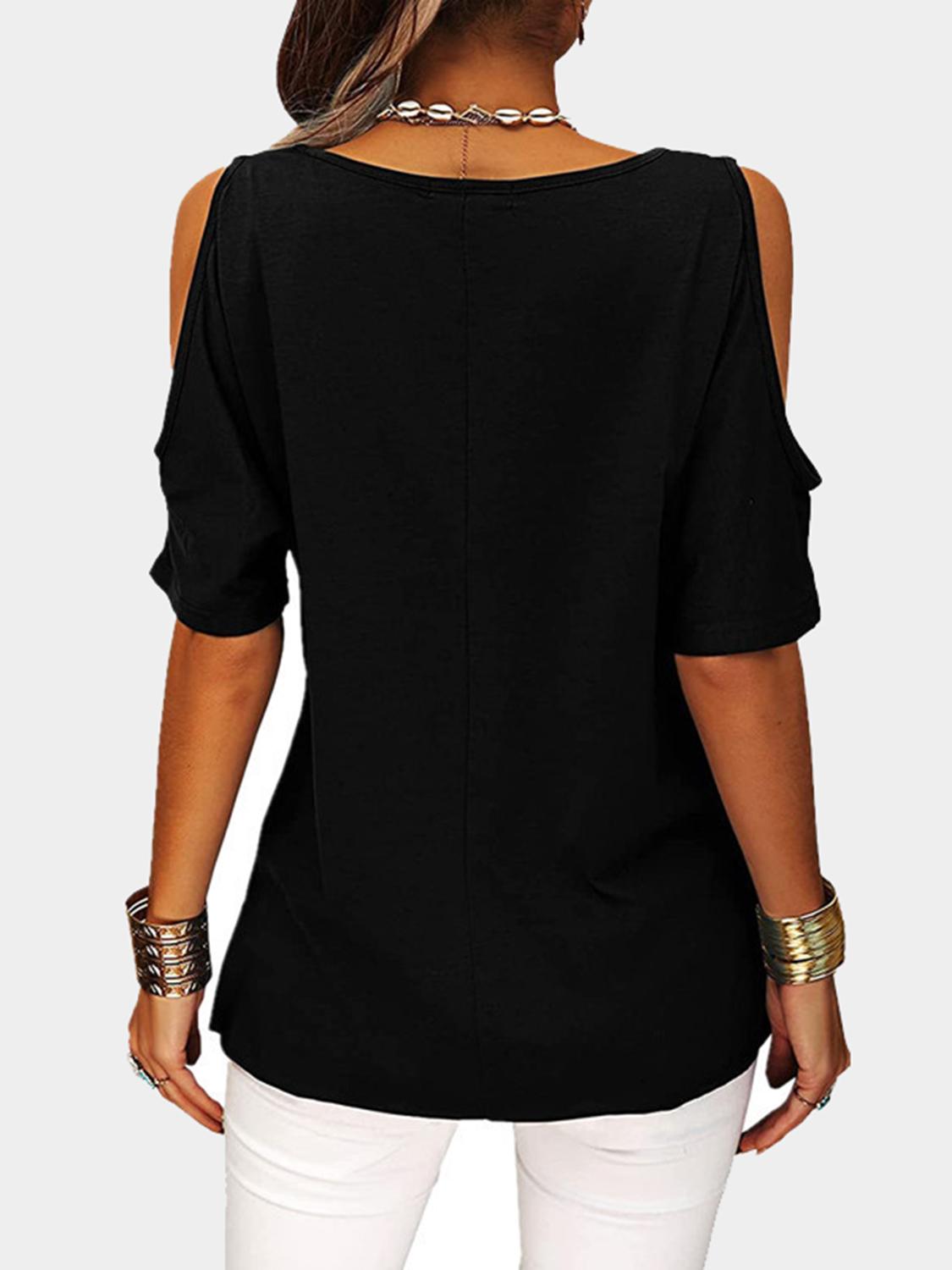 Solid Cold shoulder T-shirt