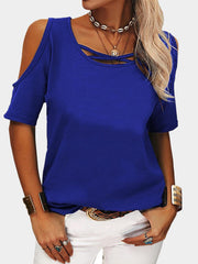 Solid Cold shoulder T-shirt