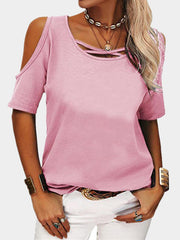 Solid Cold shoulder T-shirt