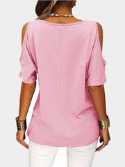 Solid Cold shoulder T-shirt