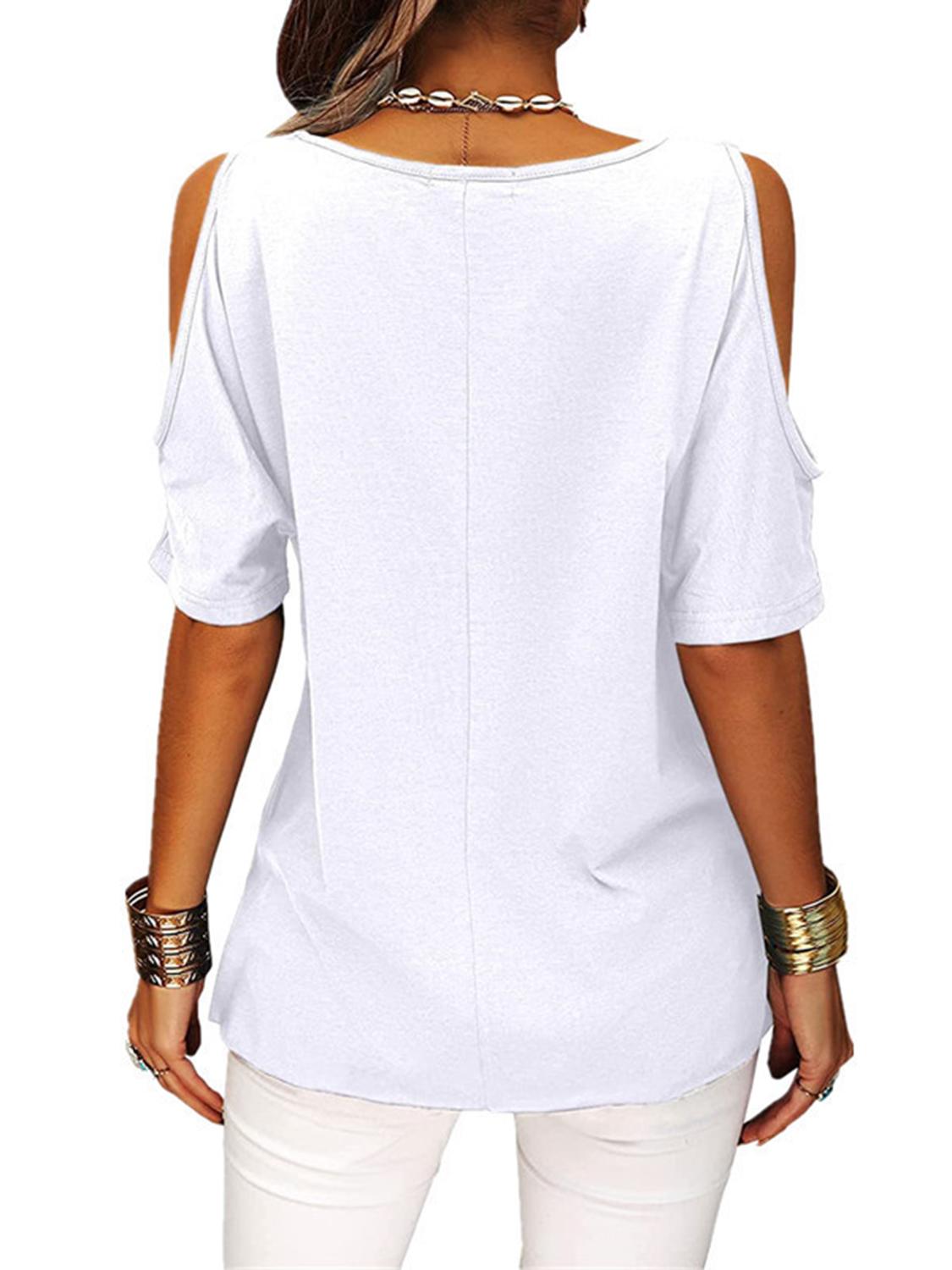 Solid Cold shoulder T-shirt