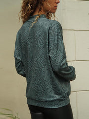 Casual high-necked zebra printed long-sleeved Sweatshirts