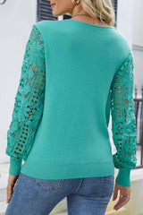 Casual Solid Hollowed Out Patchwork V Neck Sweaters(5 colors)