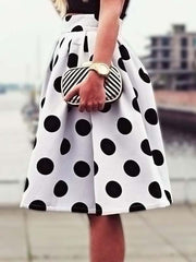 Casual Retro Polka Dot Skirts