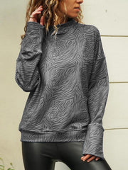 Casual high-necked zebra printed long-sleeved Sweatshirts