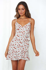 Fashion Print V neck Vest Skater Dresses