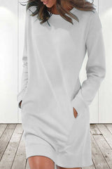 CiciCloth Casual Solid Solid Color O Neck Long Sleeve Dresses